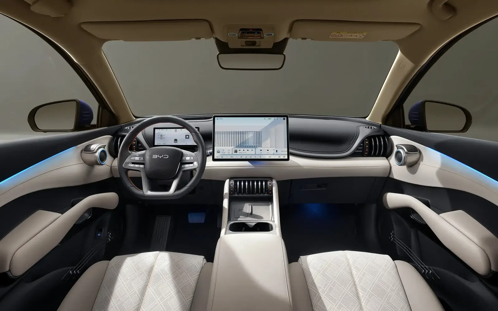 BYD Yuan Plus Champion Edition – салон, светлая отделка