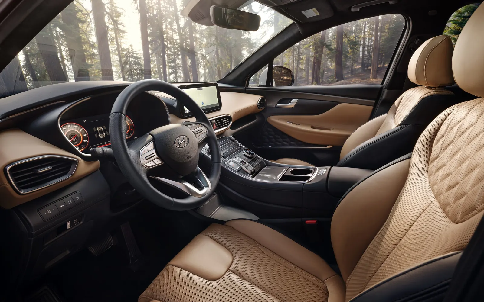 Hyundai Santa Fe TM – салон, передний ряд