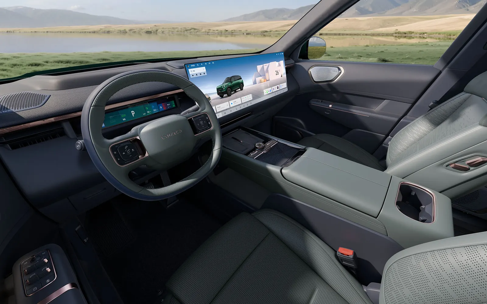 Lynk&CO 900 (Lynk & Co 09) – салон, место водителя